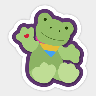 Green Pansexual Pride Frog Sticker